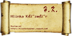 Hlinka Kázmér névjegykártya